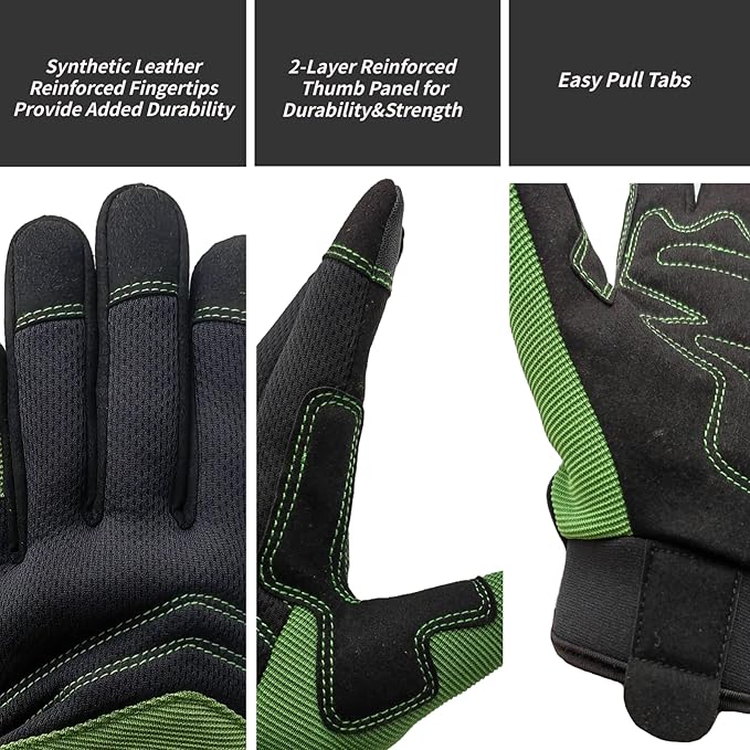 Safety Work Gloves for Men&Women,Utility Working Gloves,Mechanic Gloves,Yard Work Gloves,Performance Fit,Touchscreen