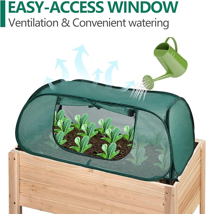 Garden Bed Cover, Mesh Netting Tent, Crop Cage for Raised Bed,- 30% Sunblock Shade Cloth with Metal Anchoring Spikes - Protects Plants Against Birds and Small Animals - 45"x22"x16"(H)