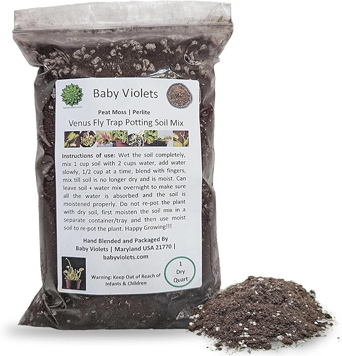 Venus Fly Trap, Pitcher, Butterworts, Bladderworts Drosera Carnivorous Plants Potting Soil Mix 1 Quart (1qt 4 Level Cups)