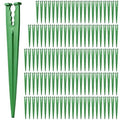 100 Pieces 1/4 Inch Drip Irrigation Support Stakes, 5.6-Inch Long Plastic 1/4'' Heavy-Duty Tubing Holder Stakes for Irrigation Hose/Emitter Support Garden Greenhouse Drip Supplies (Green)