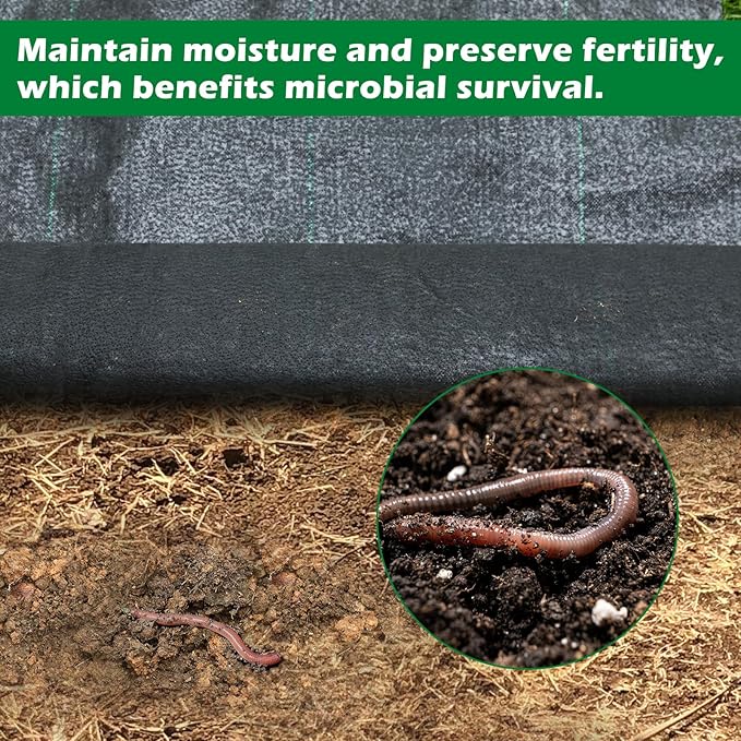 WAENLIR 5.8oz 4ft x50ft Heavy Duty Weed Barrier Landscape Fabric, Sturdy Weed Blocker Cover, Outdoor Gardening Weed Control Mat