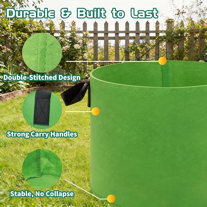 10 Gallon Grow Bags, 18 Pack Colorful Fabric Plant Pots with Handles Nonwoven Potato Grow Bags Plant Growing Containers for Indoor Outdoor Garden Fruit Vegetable Flower