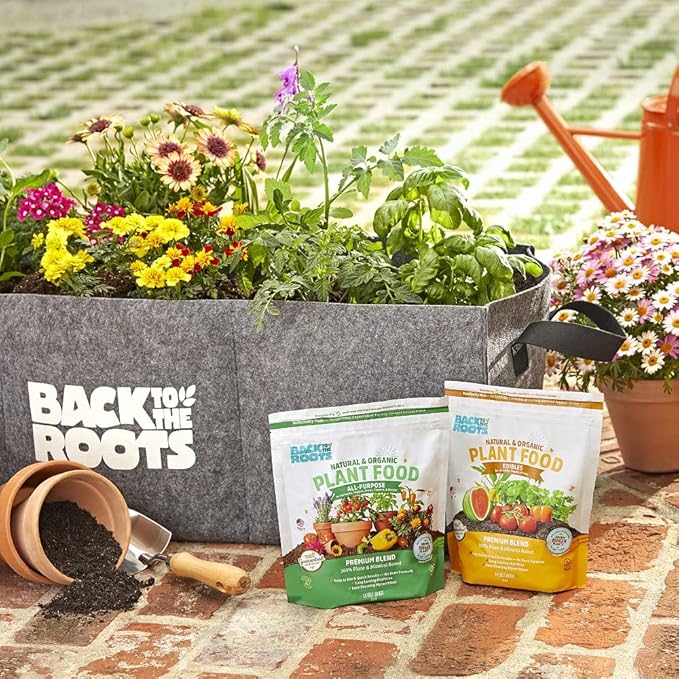 Back to The Roots All-Purpose Plant Food - Organic, Sustainably-Made for Indoor Plants with Kelp and Alfalfa Meal, Mycorrhizae, and Rock Phosphate Minerals - 1.5 lb Premium Blend