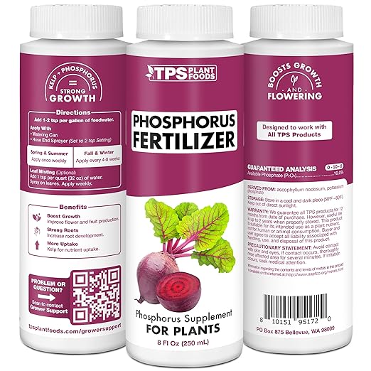 TPS NUTRIENTS Phosphorus Fertilizer for Plants, Boosts Rooting, Growth, Blooming and Flowering, Liquid Plant Food 8 oz (250mL)