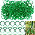 Hysagtek 100 Pcs Plant Support Clips - Heavy Duty Garden Clips for Tomatoes, Vines & Climbing Plants - Reusable Green Plastic Plant Ties