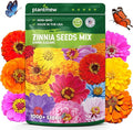 1000+ Zinnia Dahlia Seeds Flower Seeds for 2026 Planting, 0.35 Oz, 5 Varieties (Pink, Yellow, Orange, White, Purple), 10G Mixed Colors and Large Blooms, Open Pollinated - Bulk