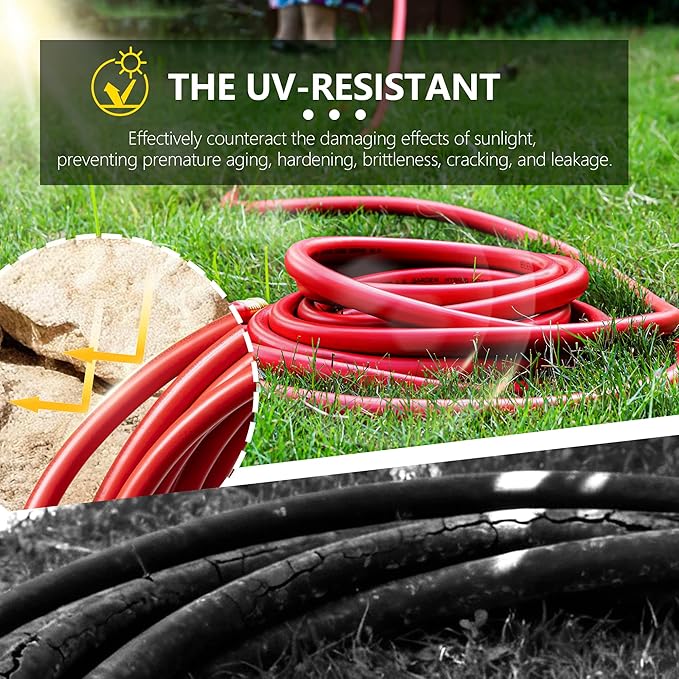 5/8" Garden Hose 20ft, -40℉ To 190℉ Hot/Cold, Heavy Duty,Flexible, 300psi Working, 1000psi Burst, 3/4" Brass Fittings with Hose Protector Coil Spring for Outdoor,Yard, Farm