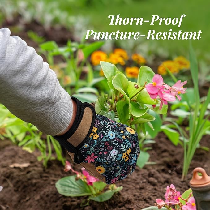 Tavaleu Gardening Gloves for Women, Thorn Proof Puncture Resistant Leather Garden Gloves, Breathable Working Gloves