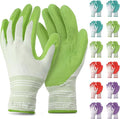 12 Pairs Gardening Gloves Bulk for Women Breathable Rubber Coated Yard Garden Gloves Ladies Outdoor Protective Work with Grip