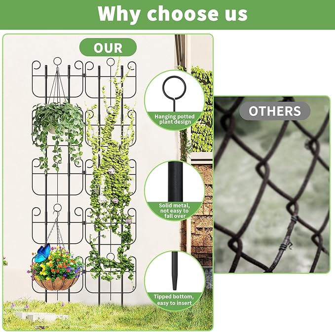 Trellis for Climbing Plants Indoor, Expandable Heavy-Duty Metal Trellis for Potted Plants Outdoor, Flowers Vine Ivy, Sturdy Houseplant Pothos Plant Climber Support, 20 Pack