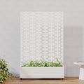 Casaphoria Metal Raised Garden Bed with Trellis and Wheels, 72"x47"x16" Arched Planter Box for Climbing Plants, Vegetables & Vines, Features Drainage Holes and Privacy Screen, White-Brick