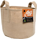 Dirt Pot with Handle, 20 Gallon, Tan Flexible Portable Fabric Planter,