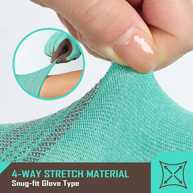 COOLJOB 2 Pairs Breathable Gardening Gloves for Women Small, Stretch Soft Modal Base with Non Slip Rubber Coating, Palm Dipped Grip Work for Gardener Worker in Lawn Yard Factory Garden