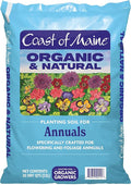 Coast of Maine Organic & Natural Planting Soil for Annuals - Premium Planting Soil w/Composted Manure, Sphagnum Peat Moss for Multi Use In Ground & Containers - Enhanced Drainage (20 Qt)