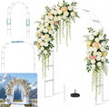Thickened Rustproof Garden Arch Metal Trellis for Climbing Plants Outdoor, Wedding Arch Garden Arbor Frame Archway 4.9 x8.1 or 7.9 x6.7Ft Flower Arches for Bridal Party Decoration (White)