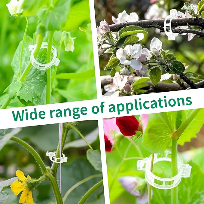 200pcs Trellis Clips for Climbing Plants Outdoor,Plant Support Clips Reusable Garden Clips,Tomato Clips, Plastic Trellis Clips,Garden Plant Clips to Grow Upright Makes Plants Healthier