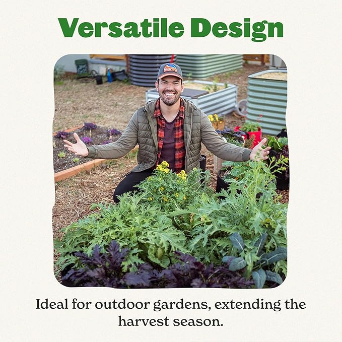 Epic Gardening 6-in-1 Modular Galvanized Raised Garden Bed Kit, 15" Food-Safe Medium Metal Planter Box, Oval Raised Garden Beds Outdoor for Vegetables, Flowers, Herbs, and Fruits - Slate Grey