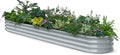 Galvanized Raised Garden Bed 10x2x1 ft, 12" Tall Metal Planter Box for Outdoor Plants, Modular Raised Flower Bed with Rust Resistant Coating, Long Planter for Vegetable- Brooklyn Grey