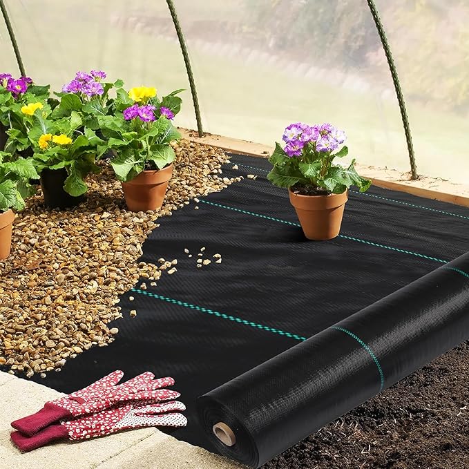 GarveeLife 6 x 300 ft Weed Barrier Fabric,3.2 oz Landscape Fabric,Heavy Duty PP Ground Cover for Gardening,Farming