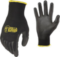 Gorilla Grip Work Gloves, Never Slip Maximum Grip All-Purpose, Gloves for Men, Superior in Wet, Dry, Oily Conditions, Polymer Palm, Medium Size, 1 Pair, Black/Blue| 25052-26