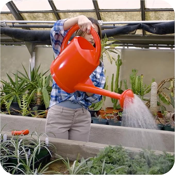 Consolidated Plastics Durable Swiss Watering Can with UV Protection, Ergonomic Handle for Indoor/Outdoor Gardening, Made in Switzerland (7 Liter, Red)