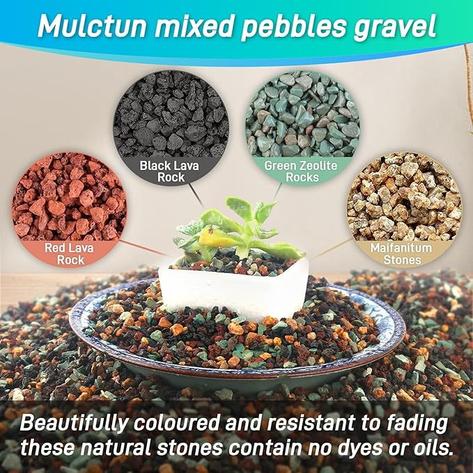 Mulctun 45Lb Horticultural Lava Rock-Lava Rocks for Plants,Succulent Soil Amendment,Decorative Cactus Soil Potting Mix,Volcanic Rock for Aquarium Fairy Gardening Top Dressing Plant Drainage