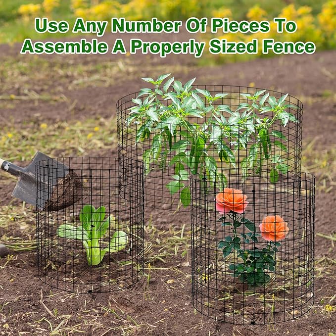 Mwellewm 15Pcs Plant Protectors from Animals Metal Plant Cages for Outdoor Plants Plant Cage & Supports Keep Animal Out Garden Wire Mesh Protection from Rabbit Chicken Squirrel Tree Flower