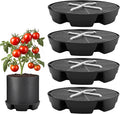 4-Pack Self Watering Fabric Pot Base, Auto Pots Fit for 5 Gallon Grow Bags, Auto-Irrigation Water Delivery System , Auto Watering Plant Saucer for Fabric Planters 3 Year Warranty (Capacity Upgrade)