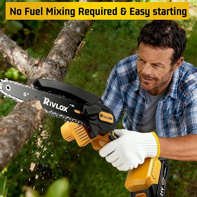 Mini Chainsaw 6 Inch,Mini Chainsaw Cordless,Handheld Electric Saw With 2 Pack 2000mAh Battery，Suitable For Tree Pruning And Wood Cutting，Gifts For Men, Fathers, And Garden Enthusiasts