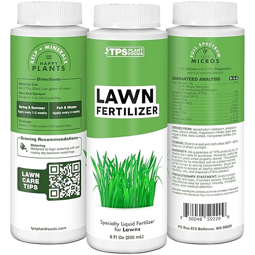 TPS NUTRIENTS Lawn Fertilizer for All Grass and Lawn Types, Liquid Plant Food, 1 Gallon (128 oz)