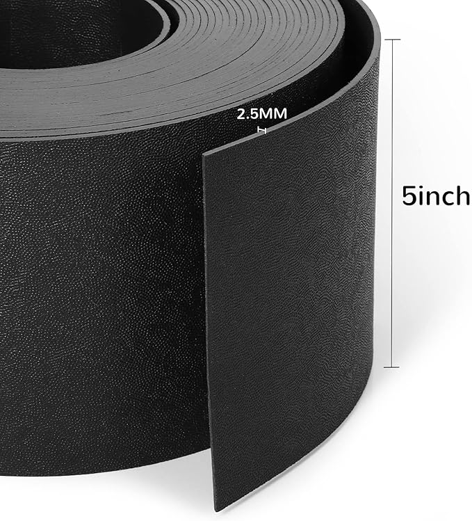 A ANLEOLIFE Black Plastic Garden Landscape Edging, 5” Tall Border Coil, Flexible and Strengthened with Anti-UV Treatment (20ft with 6pcs Stakes)