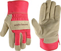 Wells Lamont Women's Heavy Duty Leather Palm Work Gloves with Safety Cuff, Pink, Medium (4113M-800)