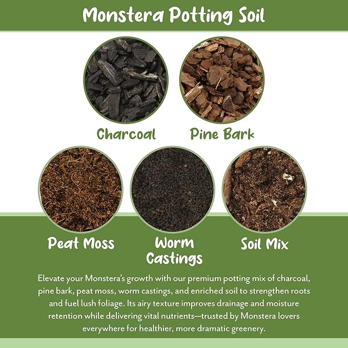 Soil Sunrise Monstera Houseplant Potting Soil Mix (8 Quarts) Custom Blend for Growing and Repotting