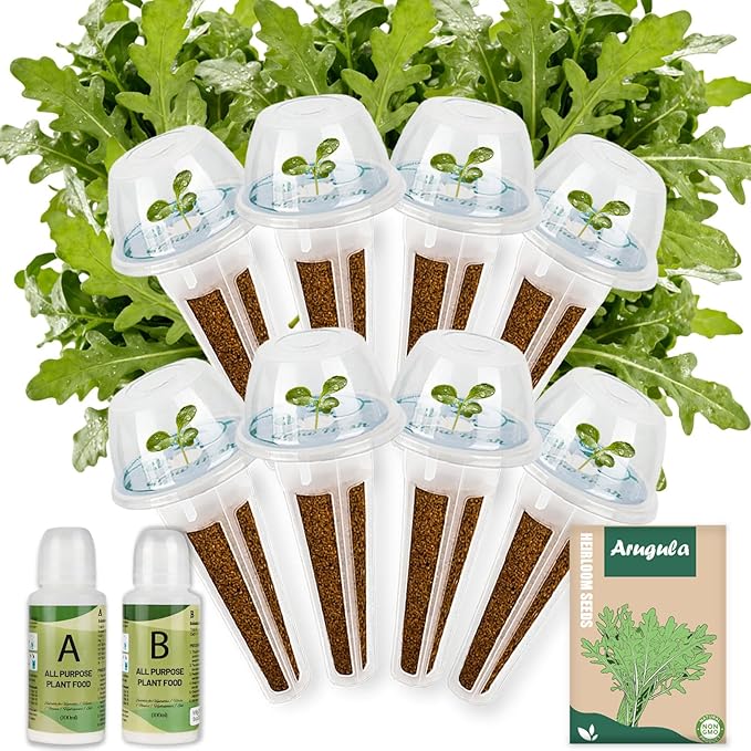 8-Pod Arugula Seed Pod Kit for Aerogarden, Includes Arugula Seeds - Universal Hydroponic Pods Indoor Gardening Supplies (8-Pod)