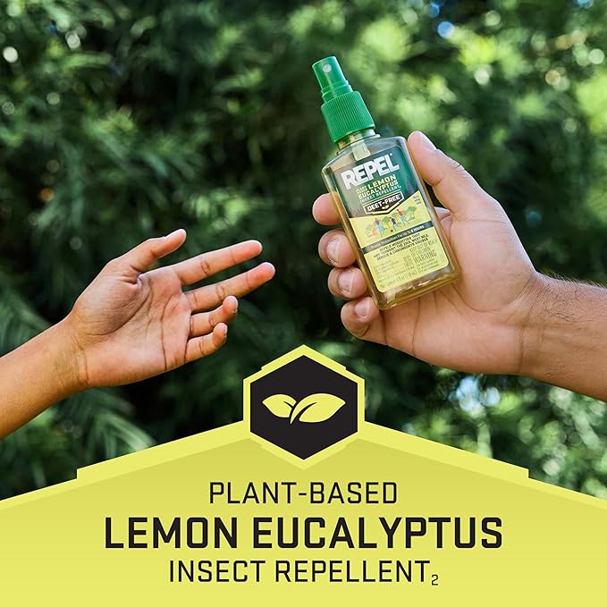 Repel Plant-Based Lemon Eucalyptus Insect Repellent, 4 Ounces, DEET-Free Pump Insect Repellent Repels Mosquitoes For 6 Hours With Plant-Based Ingredients, 2 Pack