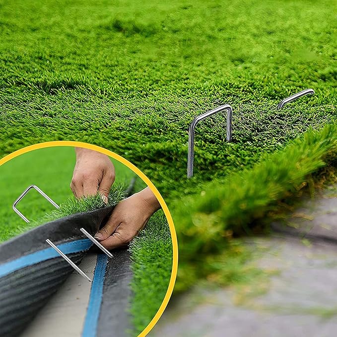 Landscape Staples Galvanized Garden Stakes, 4inch 500pack Heavy Duty Garden Pins for Fences, Lawns, Weed Barriers and Landscape Fabrics, Netting, Irrigation Hose