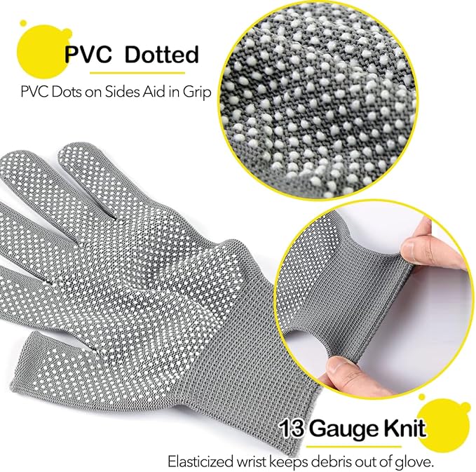 Open Finger Nylon Glove for Grafting/Budding/Bonsai. Lightweight 2 Half-Finger Slip Breathable Fingerless Garden Gloves for Garden Tools-2 Pairs