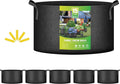 iPower 5-Pack 15 Gallon Plant Grow Bags Thickened Nonwoven Aeration Fabric Pots Heavy Duty Durable Container, Strap Handles for Garden, Black New