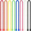 TRIPLE DEER 8Pcs 12-Inch Silicone Cable Ties Colorful Reusable Steel-Core Silicone Twist Gear Tie Straps for Bundling and Organizing, Bendable Holder Strap for Indoor and Out All Purpose
