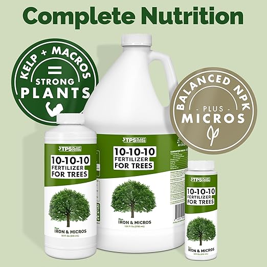 Liquid 10-10-10 Fertilizer for Trees and Shrubs, Triple Ten NPK Plus Iron and Micros, Liquid Plant Food 128 oz (1 Gallon)