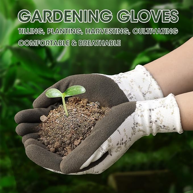 KDK Gardening Gloves for Women and Men, ECO Recycled Polyester Work Gloves with Latex Coating