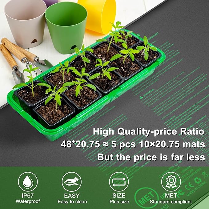 Seedling Heat Mat,20"x20.75" Heat mats for Seed Starting,Waterproof Plant Heating Mat Heating Pad for Seed Germination,Hydroponic Heating Pad Seed Starter