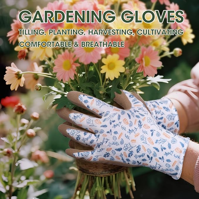 KDK Gardening Gloves for Women and Men, ECO Recycled Polyester Work Gloves with Latex Coating