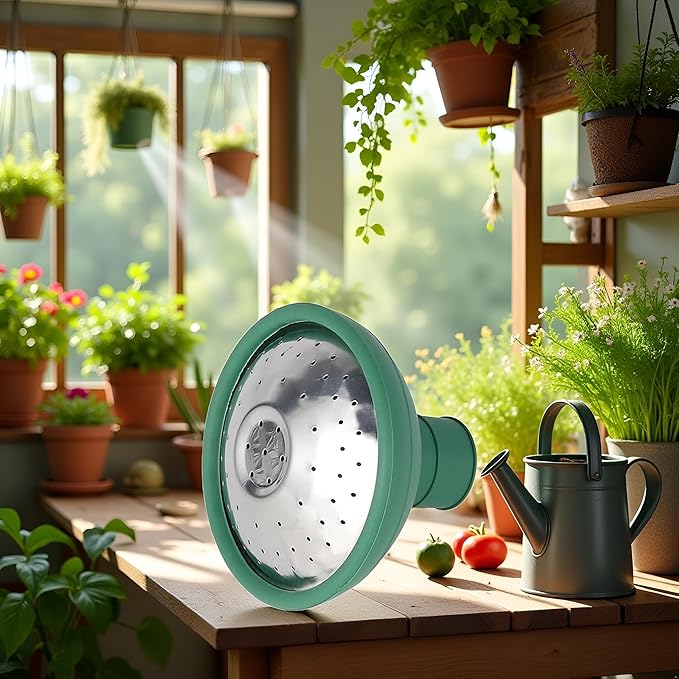 Green Garden Watering Can Sprinkler Head, Universal Rose Head Water Sprinkler Sprayer Fit All Can Rose Spout Cover Nozzle Replacement Garden Watering Tool, Equipment