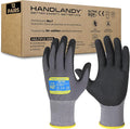 HANDLANDY 6 Pairs Safety Work Gloves with MicroFoam Nitrile Coated - Breathable Nylon Gloves with Grip for Men & Women