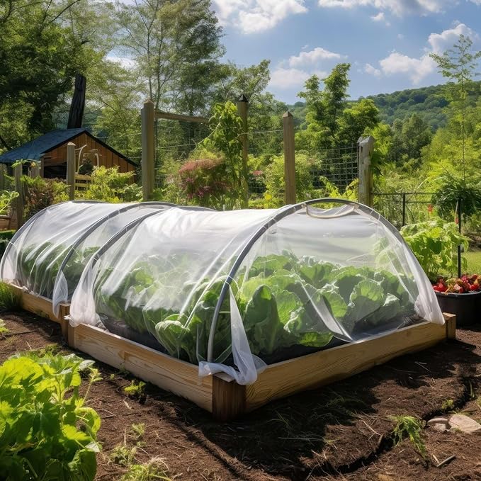 Garden Netting for Bird, Insect and Bug Cover 10x10FT | Multiple Size White Mesh Fabric Mosquito Net for Fruit & Vegetable Protection | Agricultural Strawberry, BlackBerry & Berry Plant Barrier