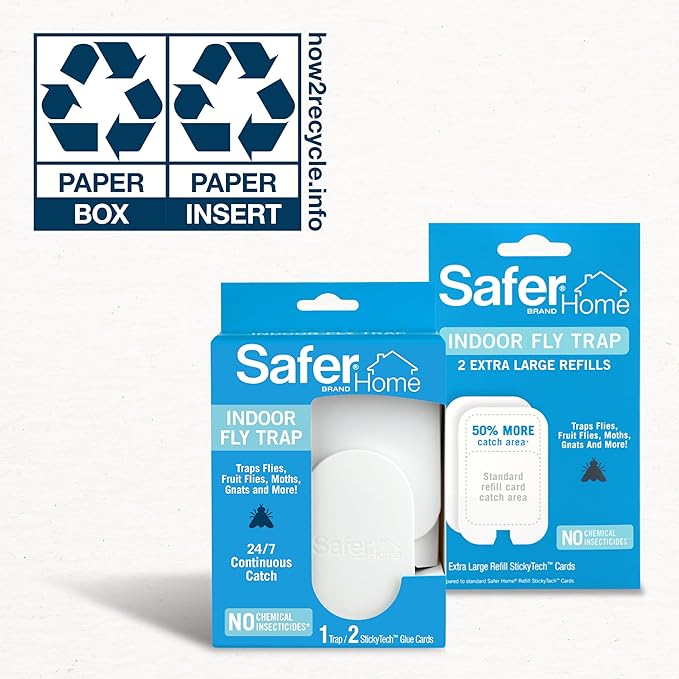 Safer Home SH5032XL Trap Refill Pack of Extra Large Glue Cards for SH502 Indoor Fly Trap, Official Safer Home Refills with StickyTech Glue Technology, 2 Count (Pack of 1)