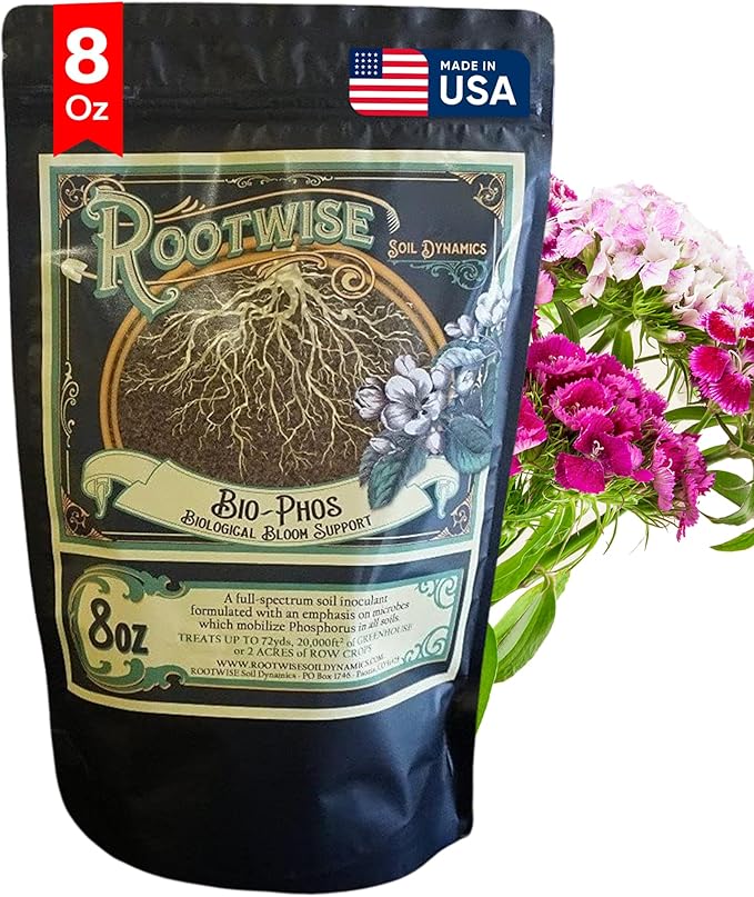 Rootwise Bio-Phos (8 oz) | Natural Phosphorus Fertilizer and Soil Activator for Plants | Organic Microbial Blend and Root Stimulator for Plants That Boosts Nutrient Uptake and Soil Health