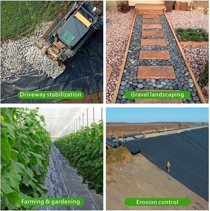 6ft x 300ft Weed Barrier Landscape Fabric Heavy Duty Premium 3.5oz PP Ground Cover Weed Barrier Weed Blocker Fabric Commercial Grade Underlayment Geotextile Fabric for Construction Projects