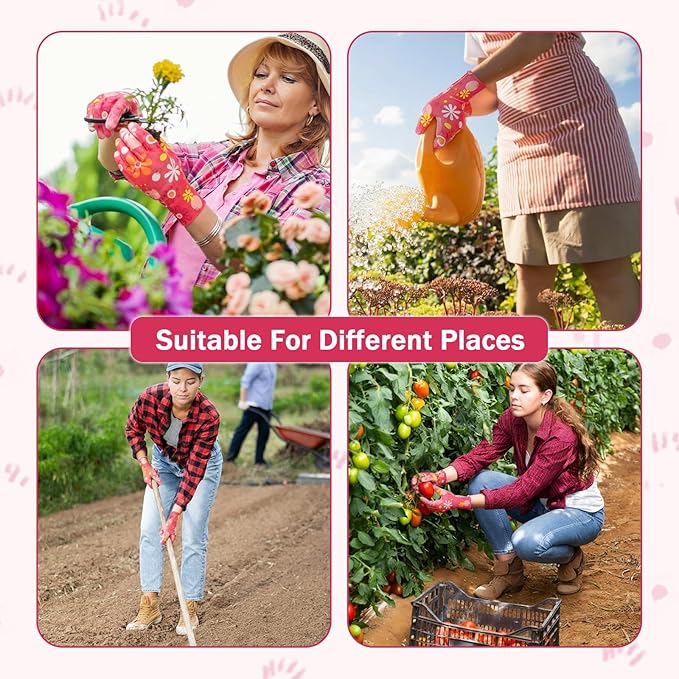 24 Pairs Gardening Gloves for Women PU Coated Breathable Non-slip Knitting Gloves for Gardening Planting Seeding